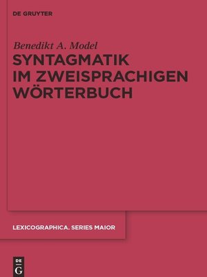 cover image of Syntagmatik im zweisprachigen Wörterbuch